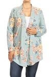 Sage floral cardi