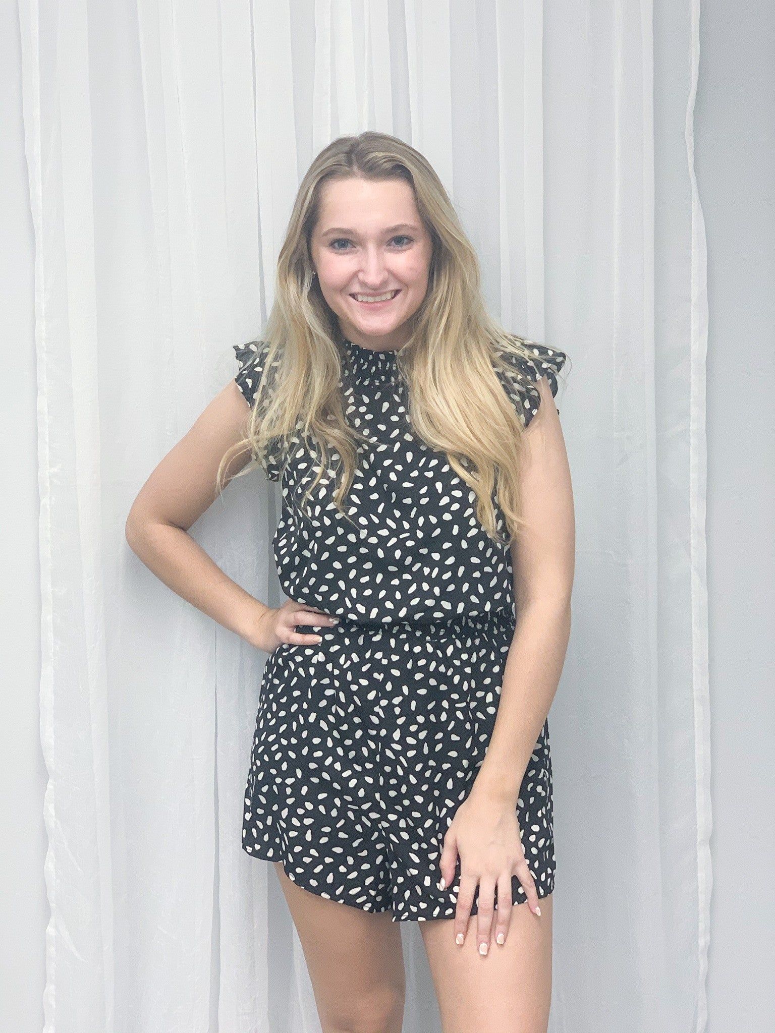 Black Dalmatian Romper