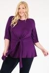 Solid tie-waisted tunic