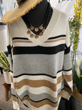Striped V-neck Sweater