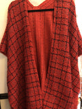 Red tweed poncho