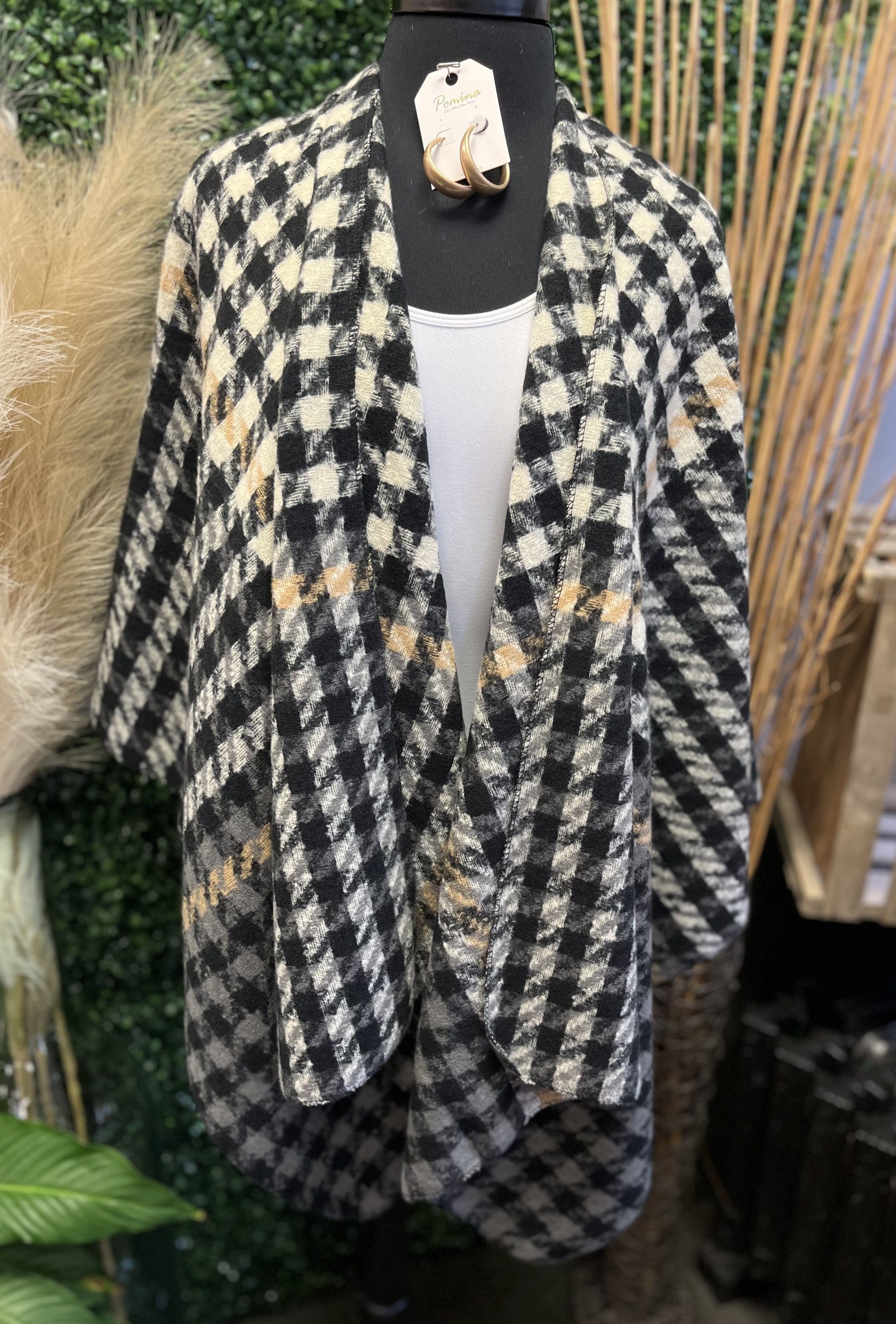 Houndstooth Pattern Ruana