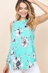 fuchsia floral sleeveless top
