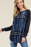 Long Sleeve Plaid Print