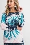 navy tie dye crew sweatshirt