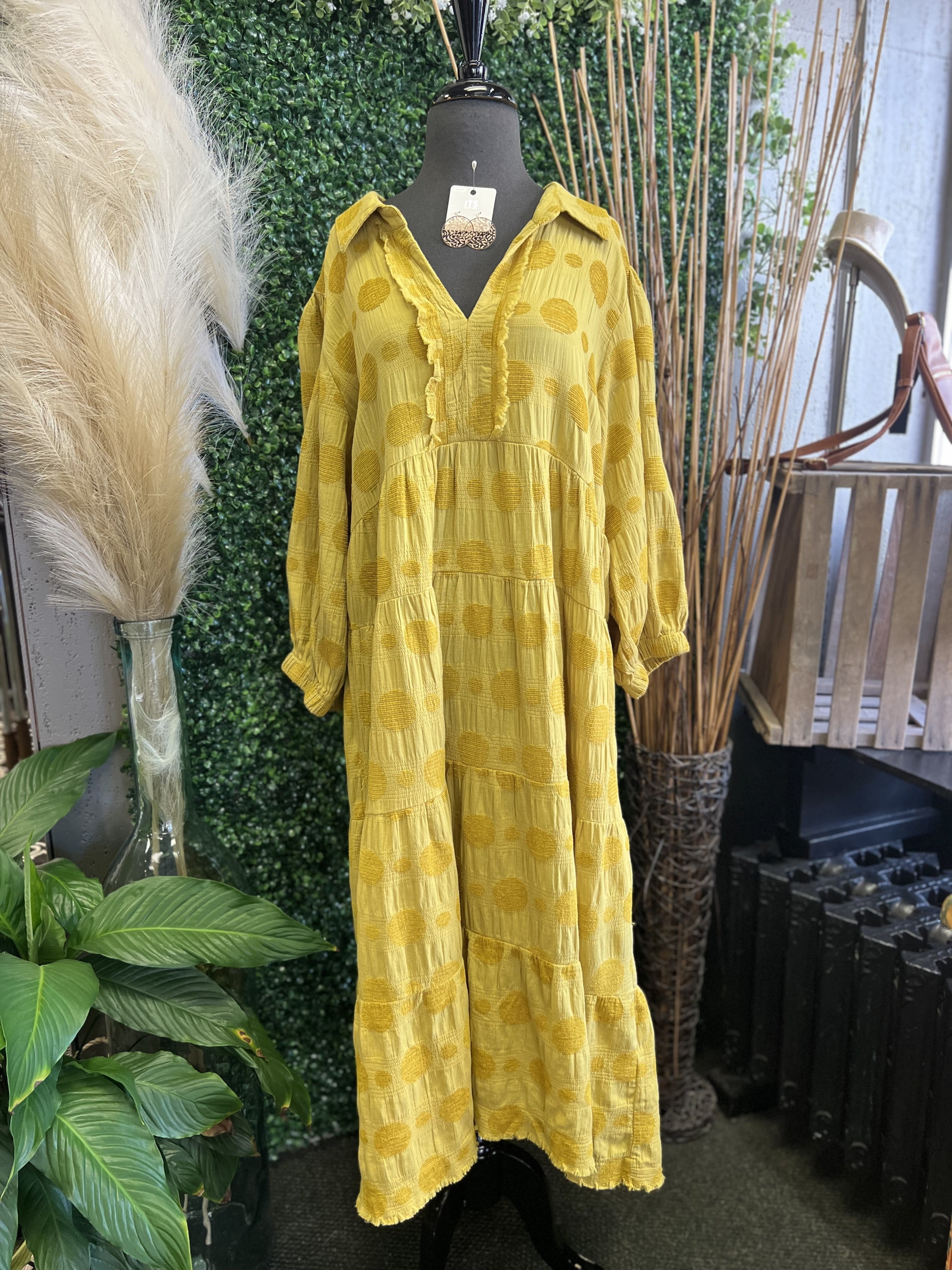 Golden Kiwi Midi Dress