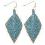 seed bead pleat drop earrings