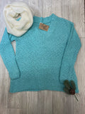 V neck popcorn sweater
