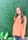 Coral Pleated Top