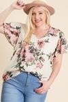 cream/rose floral top