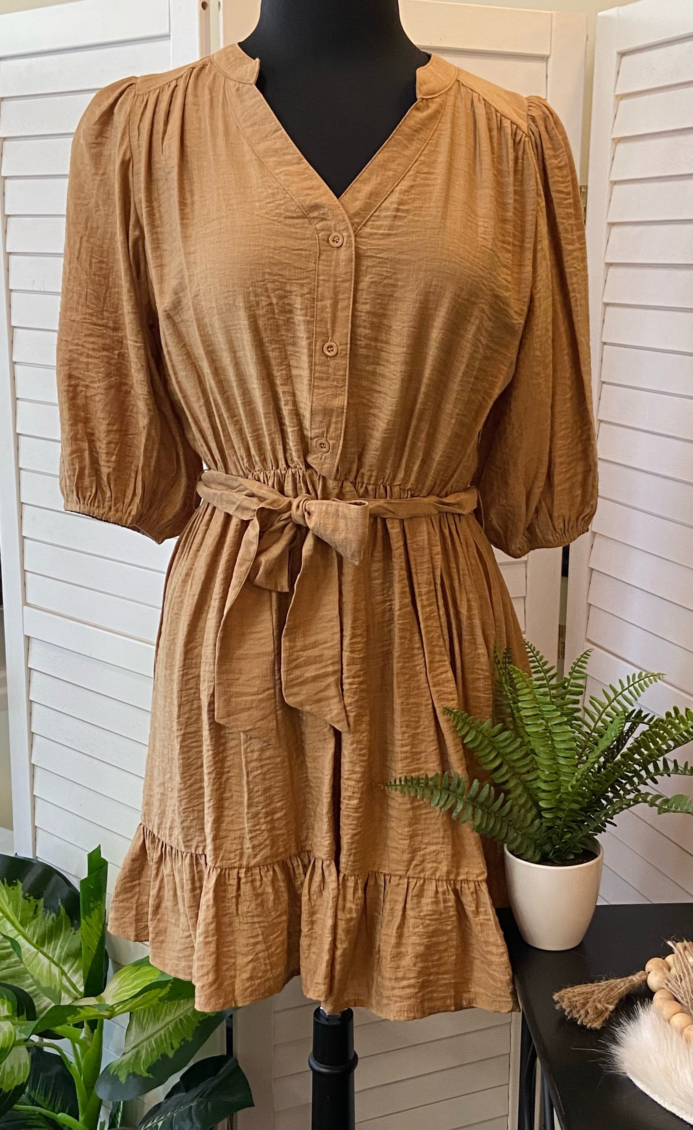 Ruffled Hem Peasant Dress
