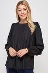 Pleated ruffled top