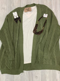 olive chunky knit sweater