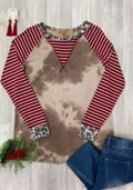 Brown/taupe die dye pullover top
