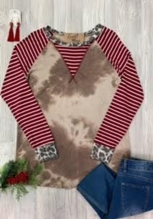 Brown/taupe die dye pullover top