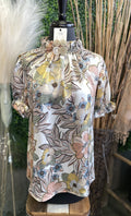 Mock Neck Puffed Sleeve Top