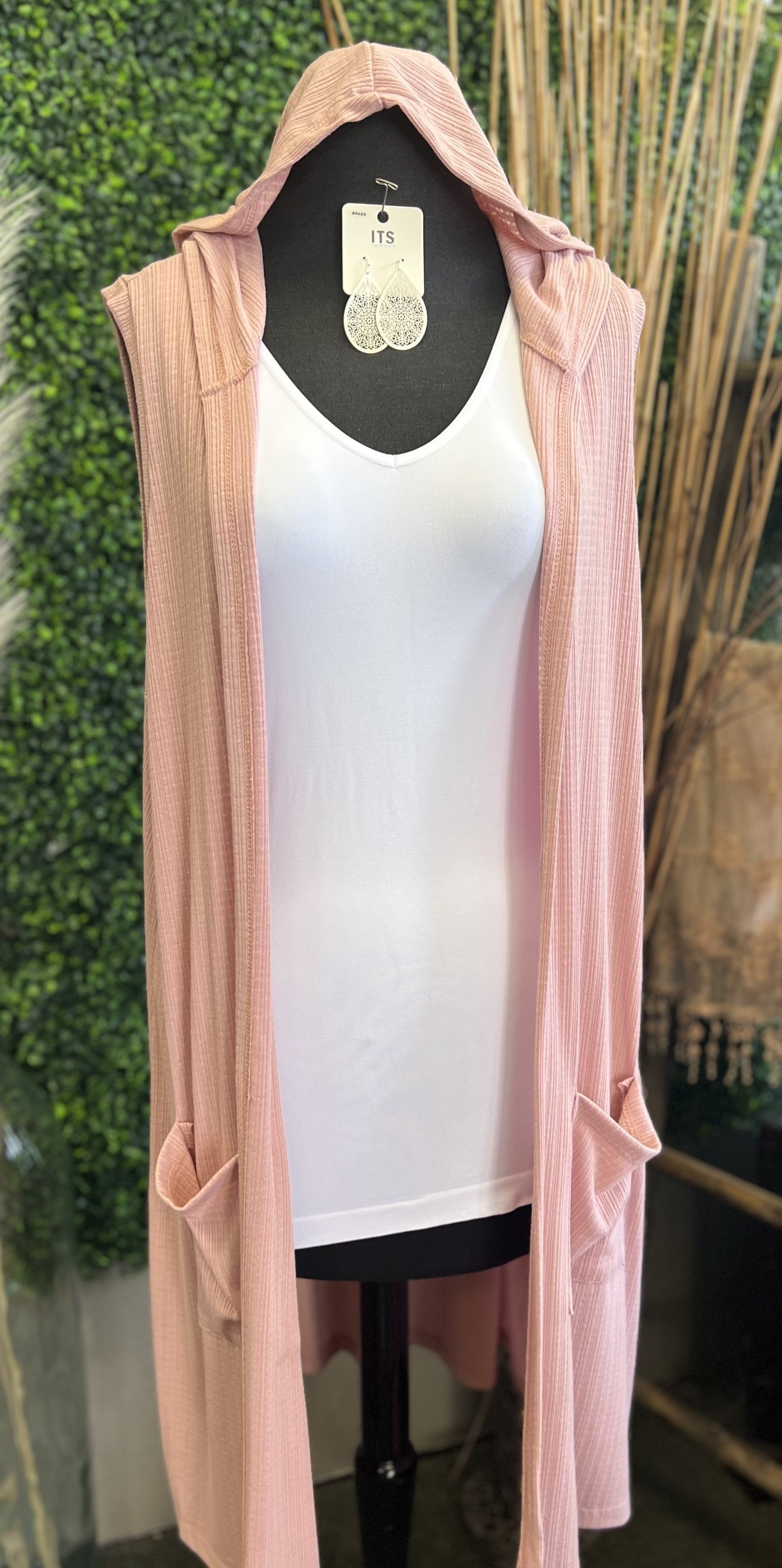 Hooded Vest with Side Pockets