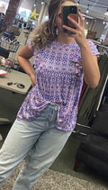 Flutter Sleeve Printed Top