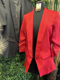 Blazer with Ruched Sleeves