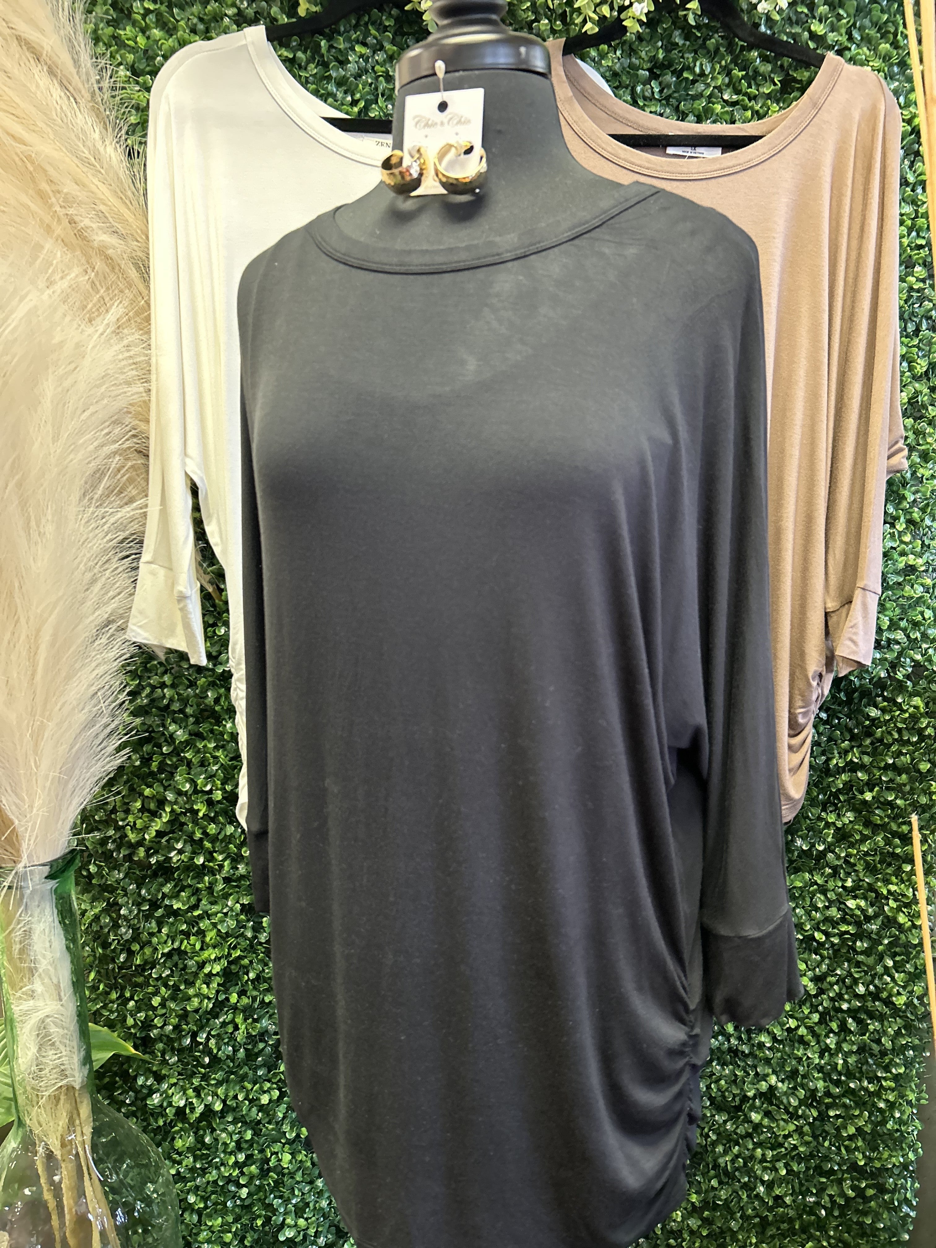 Boat Neck 3/4 Sleeve Top