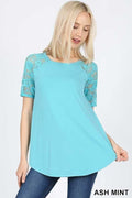 ash mint lace sleeve ragland