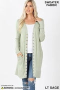 Thigh length snap sweater