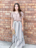 Carmel Striped Midi Skirit