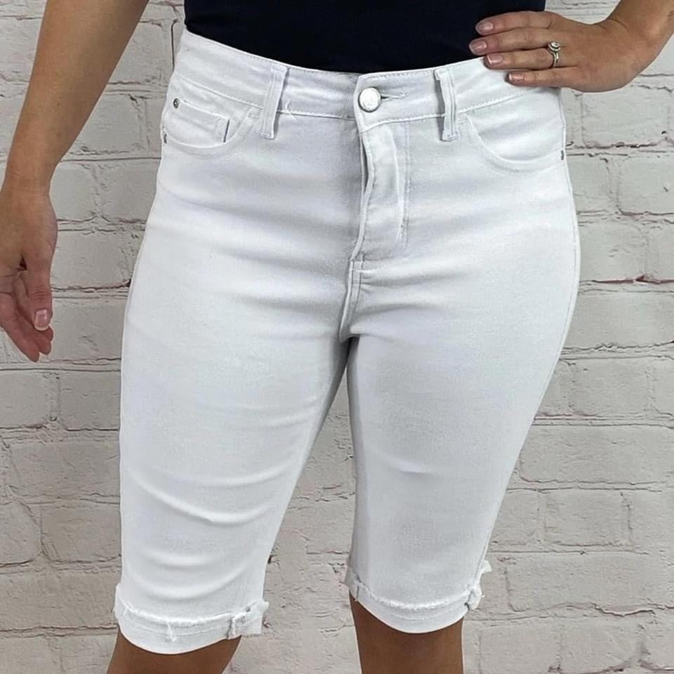 White Contour & Lift Bermuda Shorts