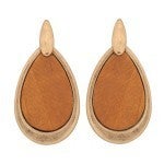 wooden teardrop earrings