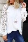 Lace Sleeves Splicing Blouse