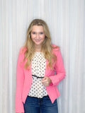 Hot Pink Collarless Blazer