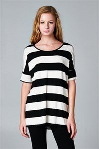 Striped dolman sleeve top