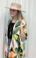 Hunter Abstract Print Kimono