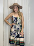 Green Oriental Print Dress