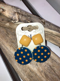 Blue/gold earrings