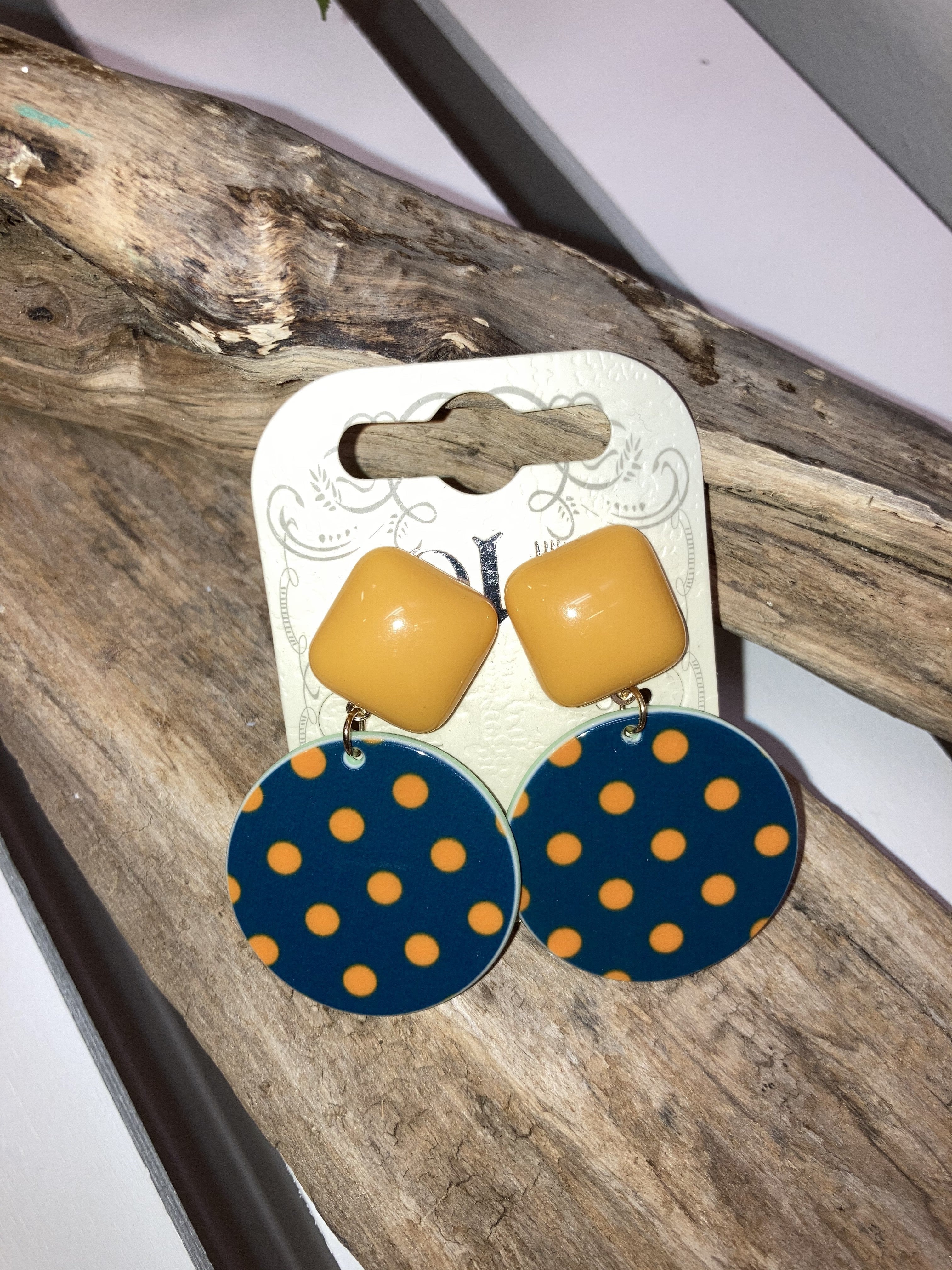Blue/gold earrings