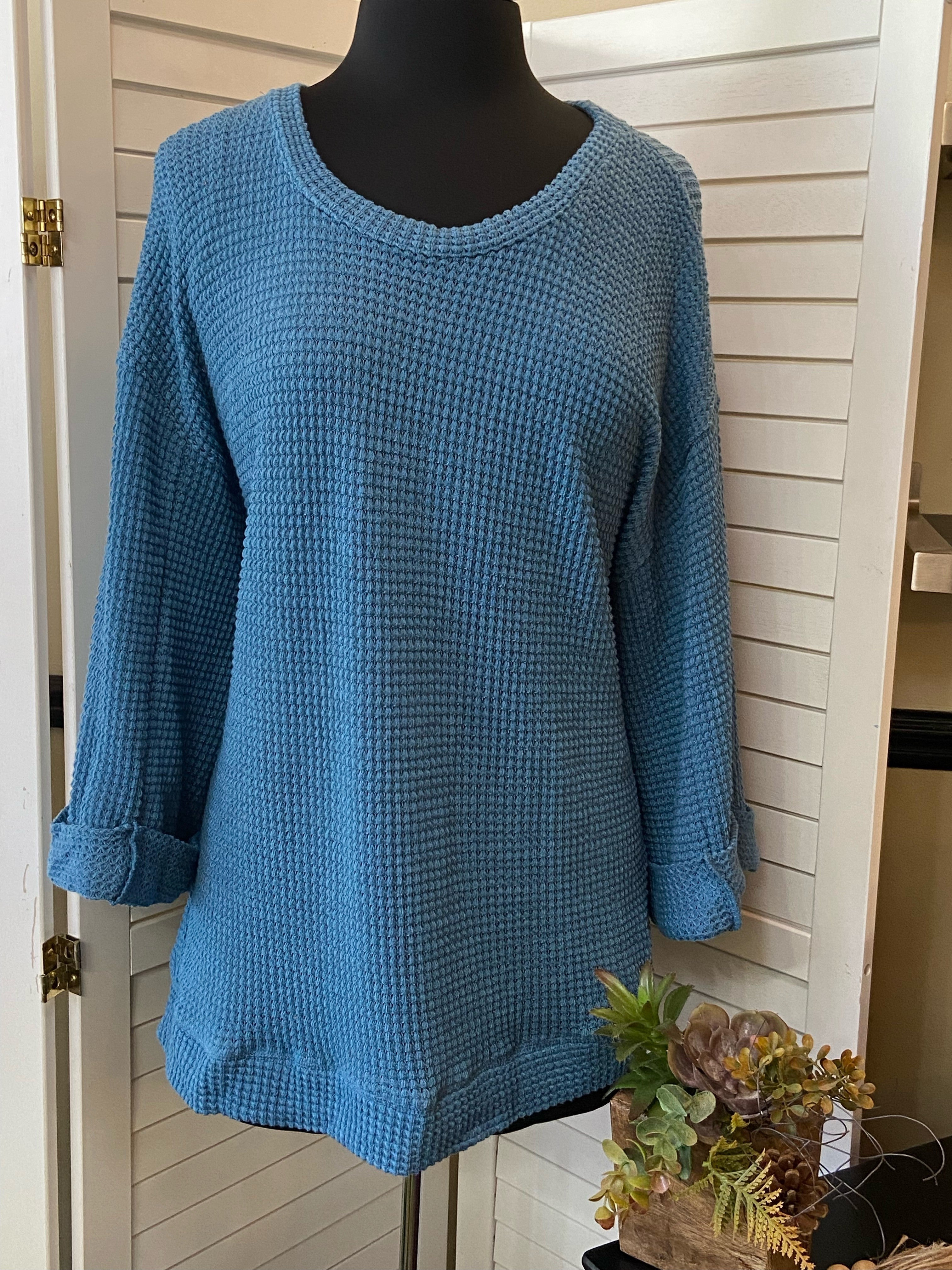 Waffle 3/4 Sleeve Top