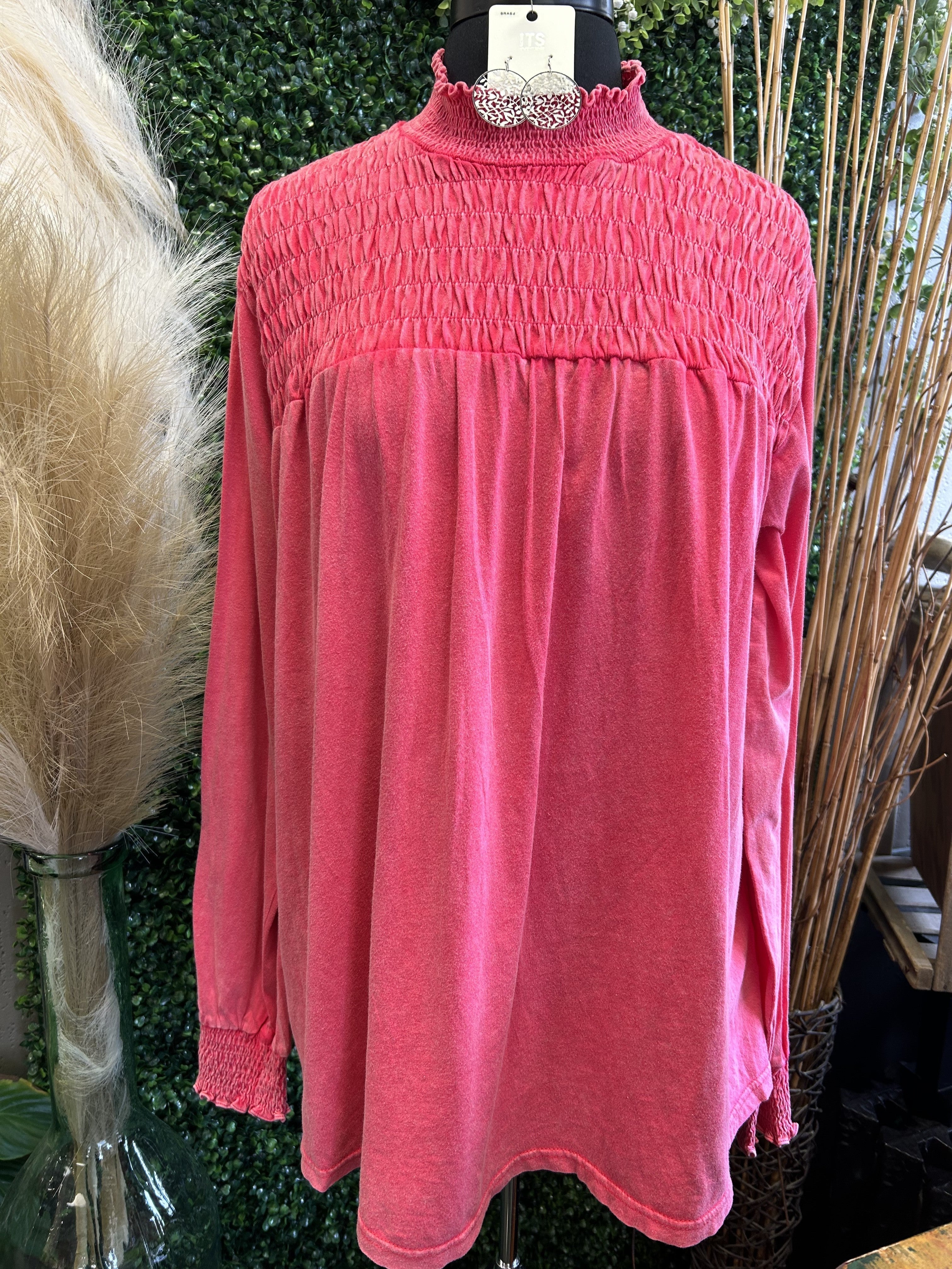 Knit Blouse w/ Smocking
