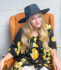Blk/yellow Floral Babydoll Tunic