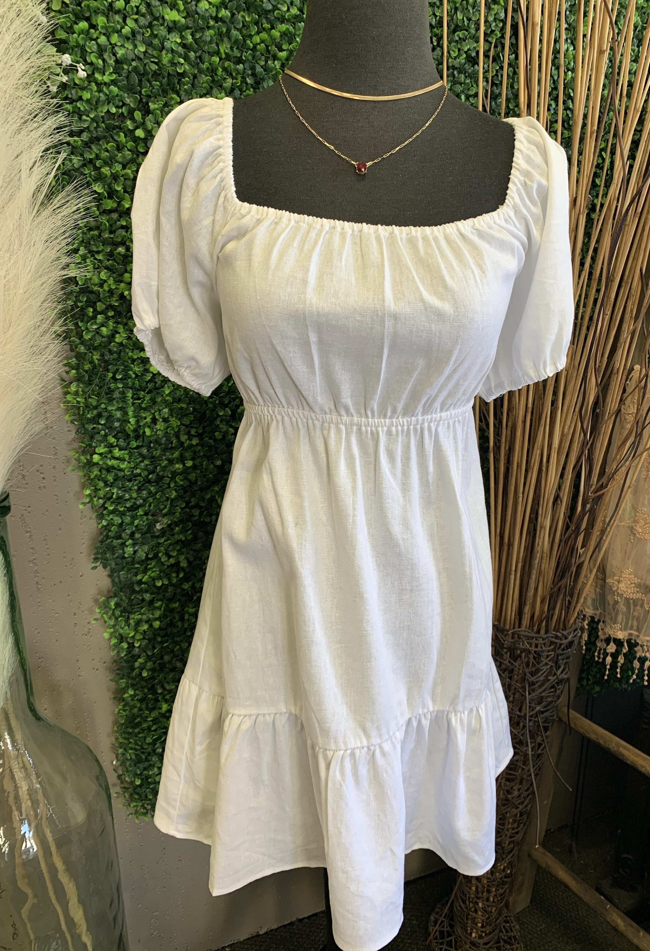 Puff Sleeve Mini Dress