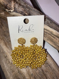 yellow cluster earrings