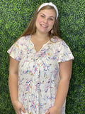 Ivory Colorful Flowy Top