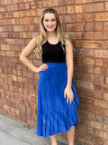 High waisted wrapped midi skirt