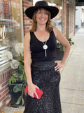Black Sequins Skirt