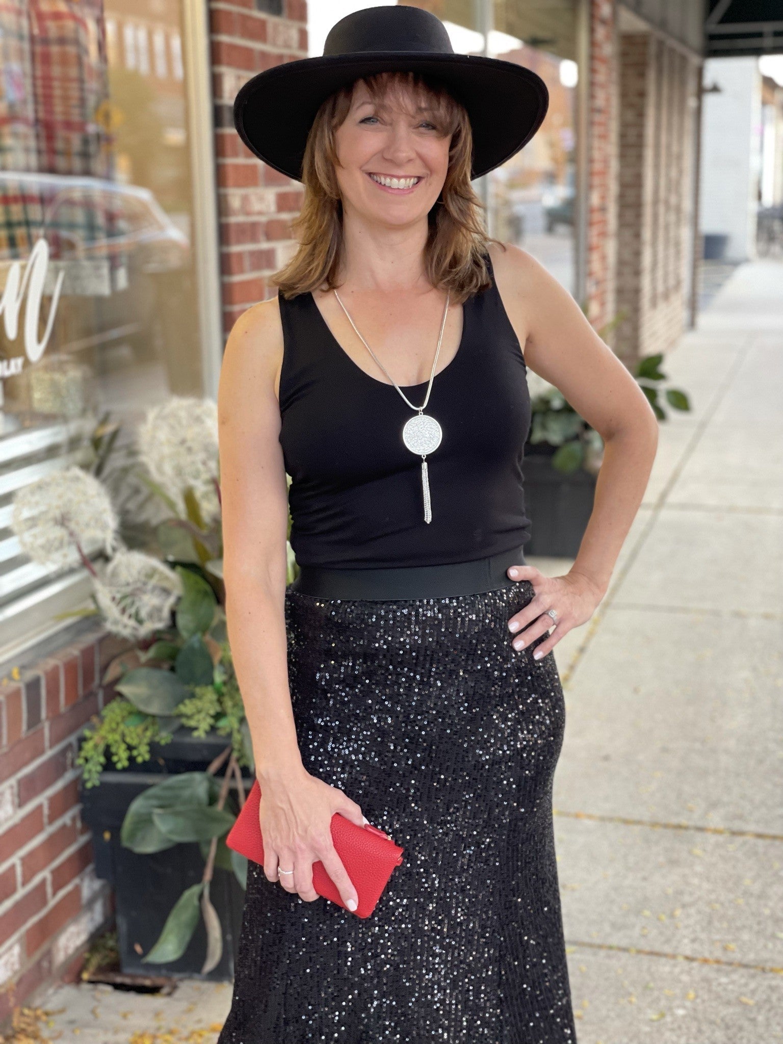 Black Sequins Skirt