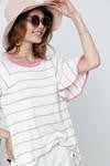 pink edge striped top