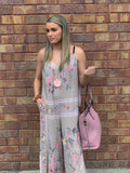 Tan Floral Romper