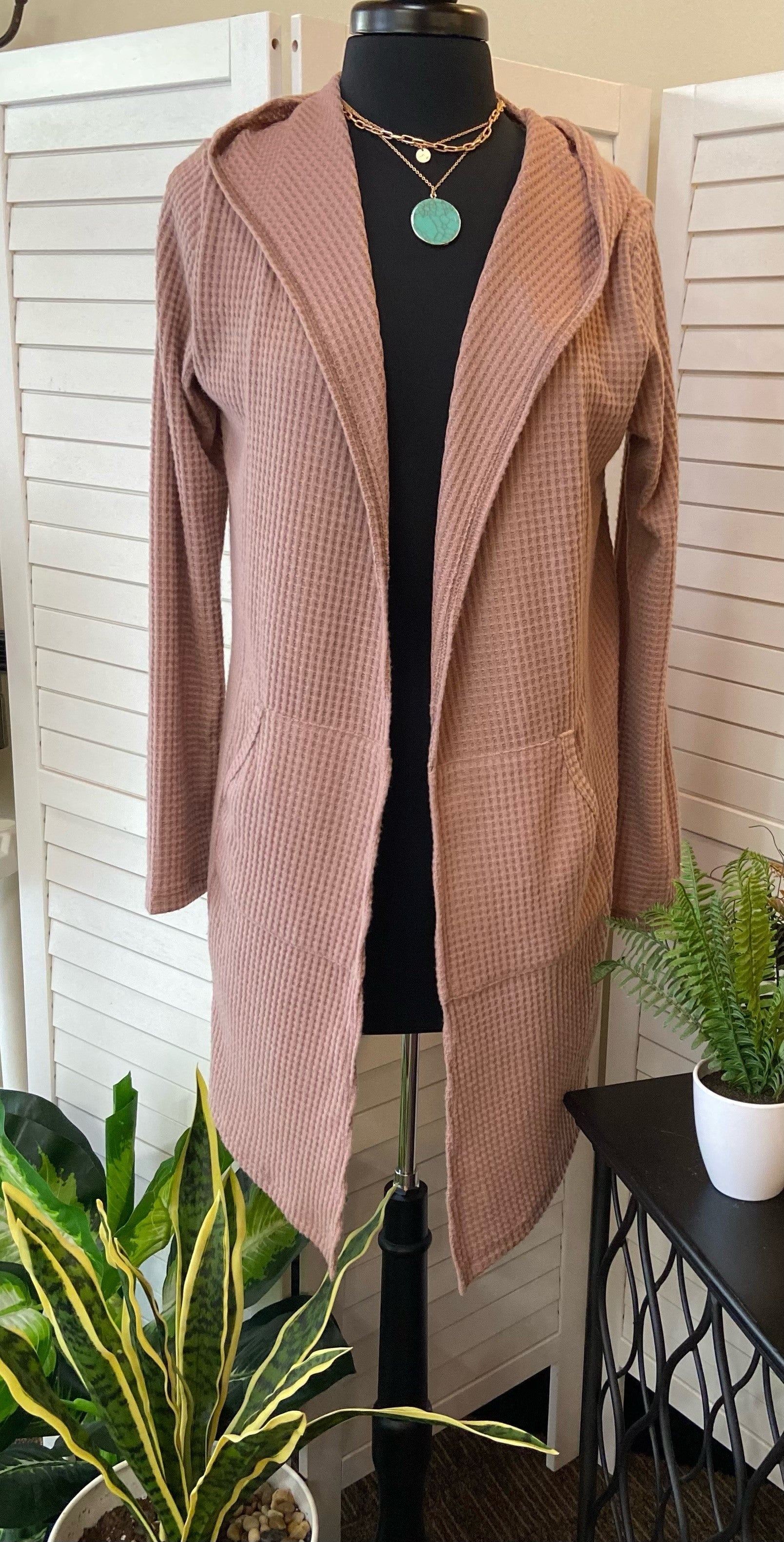 Waffle Brush Hoody Cardi