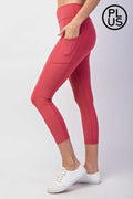 coral capri yoga pants with pockets
