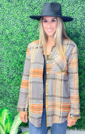 Grey Plaid Tunic Shirt